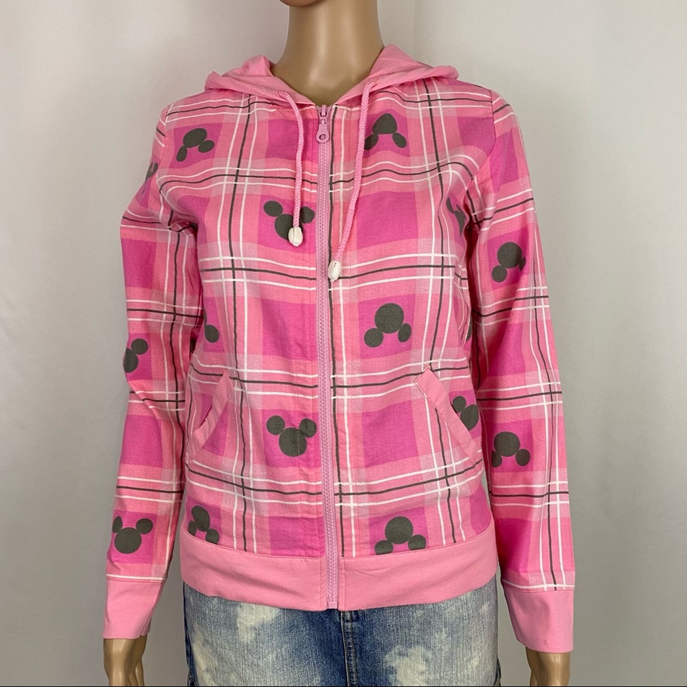 JoeBox Juniors Pink Hoodie Hidden Mickey Full Zip